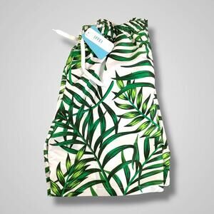 NWT IFFEI Men's Swim Trunks for Family Matching Leaves Print, XL